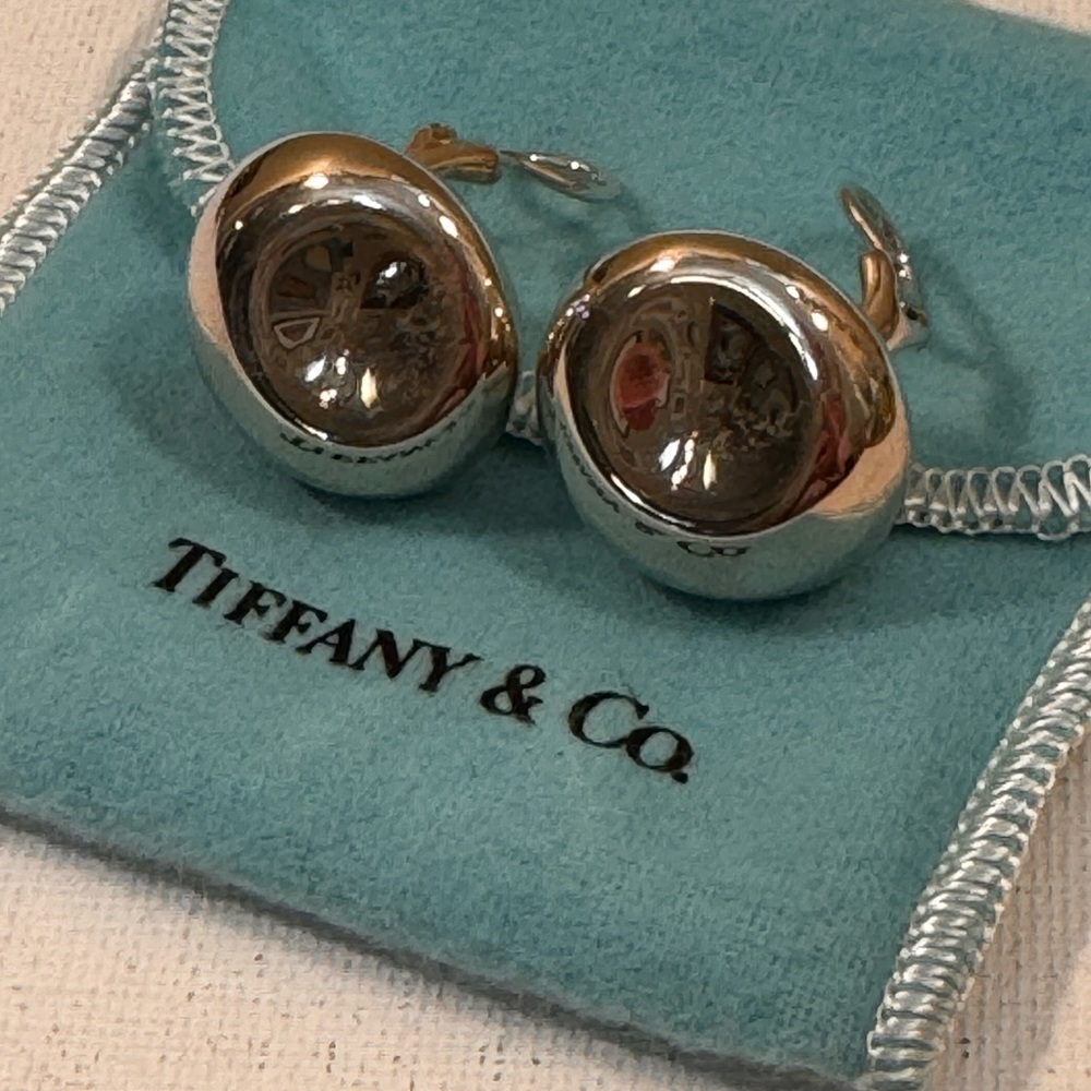 Tiffany & Co. Silver Bean Clip on Earrings